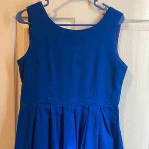 Retro fit and flare royal blue dress